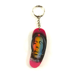 St Lucia Sandal Keychain Souvenir Bob Marley
